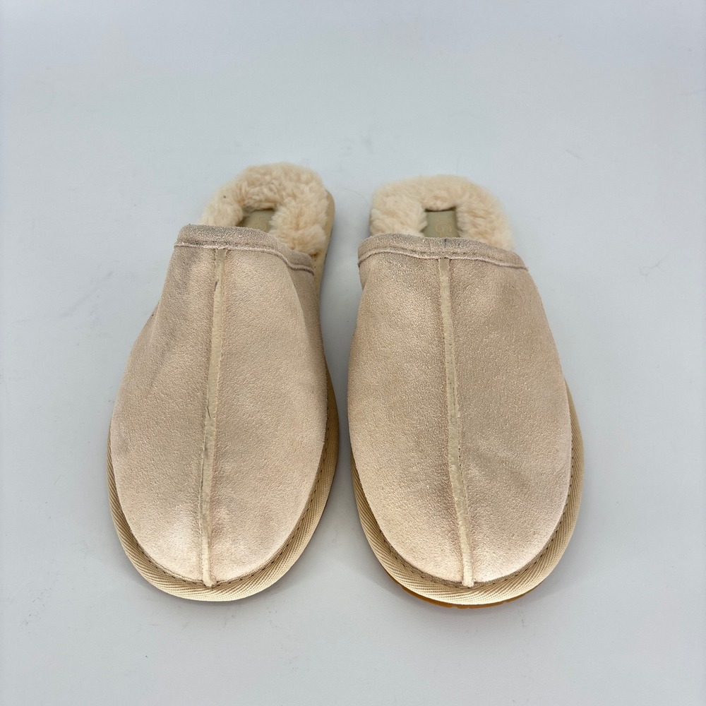 UGG Pearle UGGplush Scuff Slipper Cream Women Size 9 Faux Fur Suede Comfort Warm - Picture 4 of 13